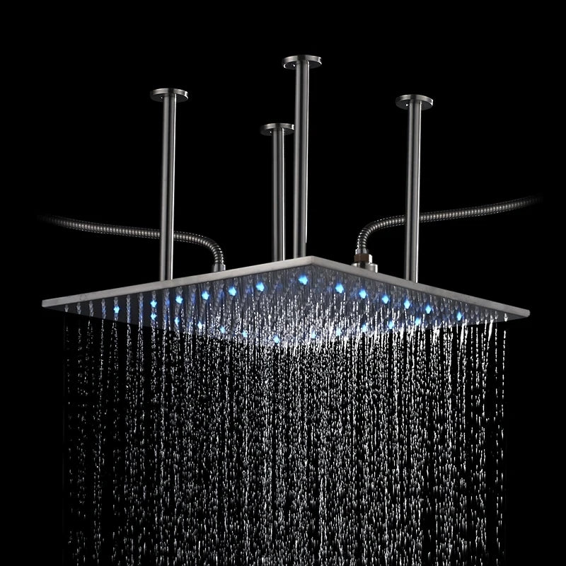 Shinesia LED Rainfall Shower Head Stainless Steel Bathroom Accessory