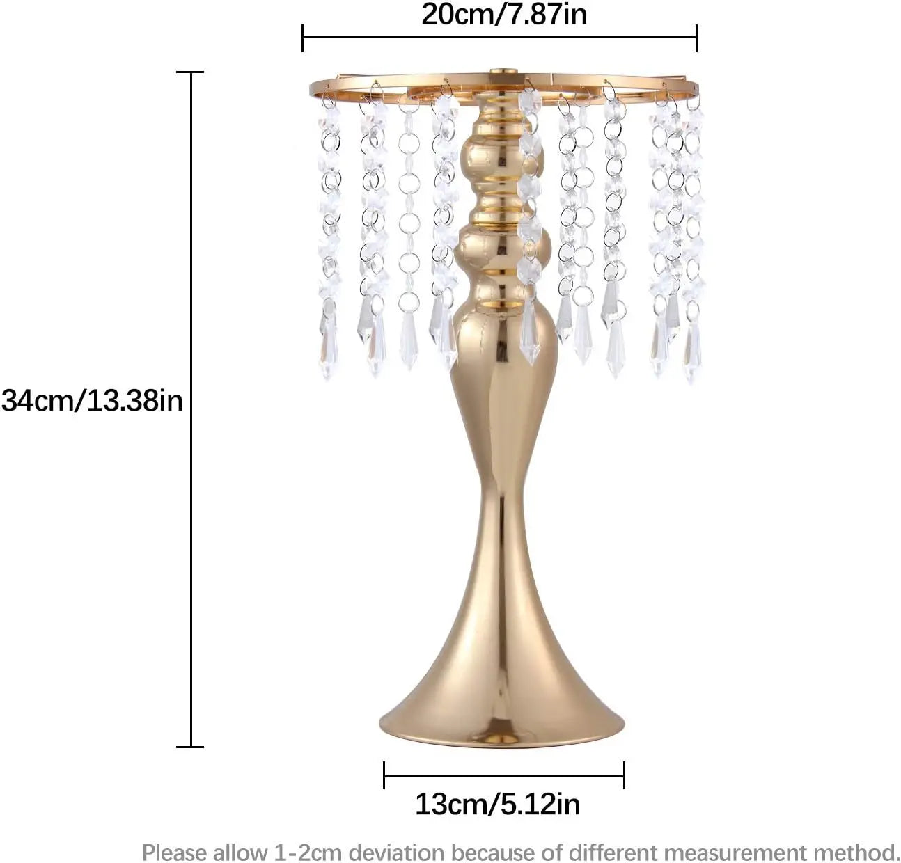 Sleek Metal Trumpet Vases For Wedding Centerpiece Decor