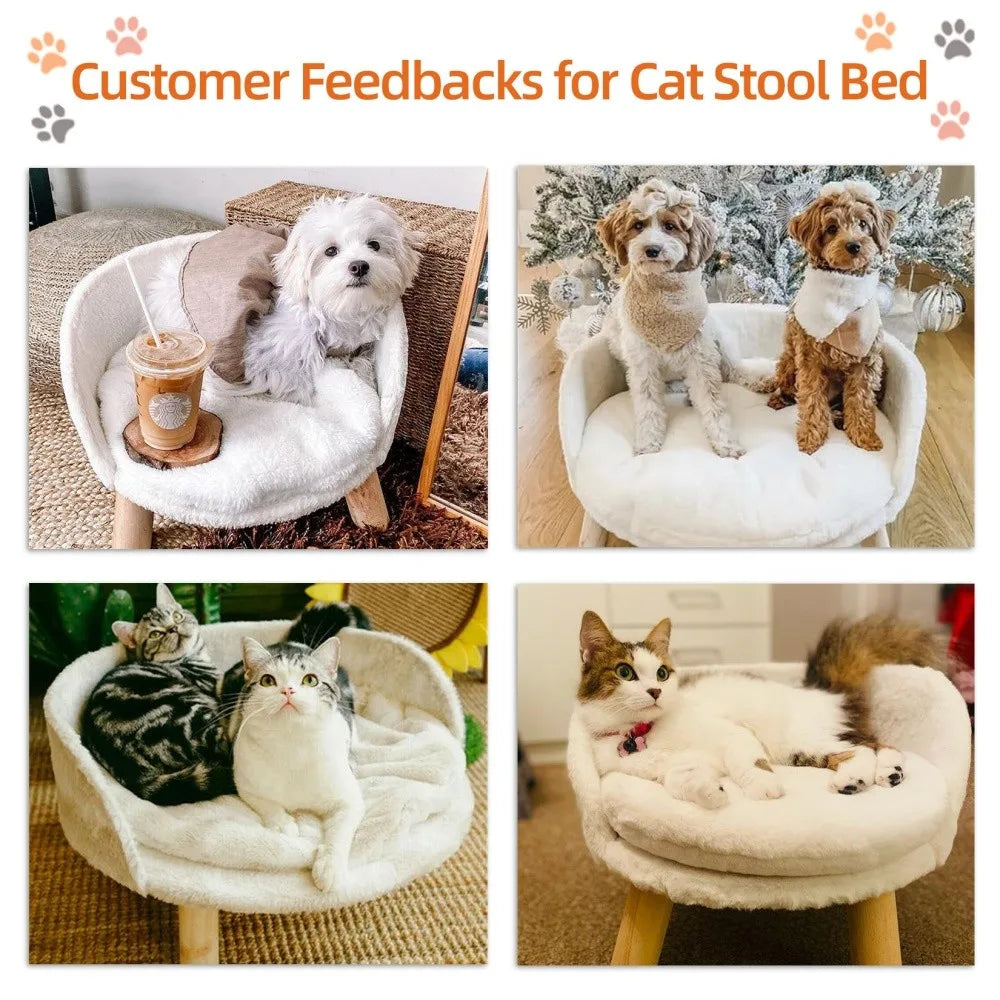 BORWART Ultra Soft Elevated Dog Cat Sofa Bed With Removable Waterproof Cushion