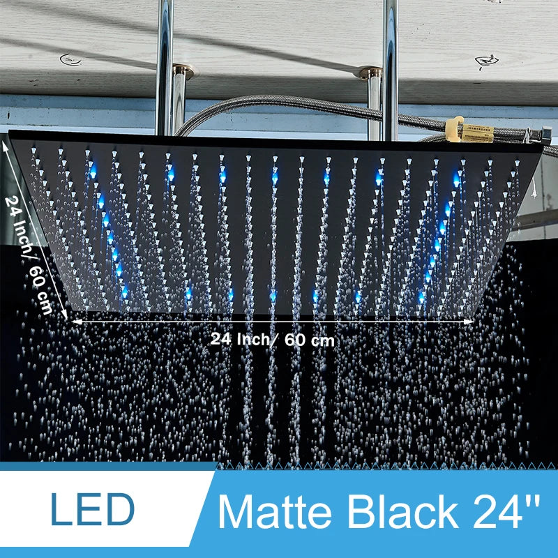 Shinesia LED Bathroom Shower System Ceiling Mounted Rainfall