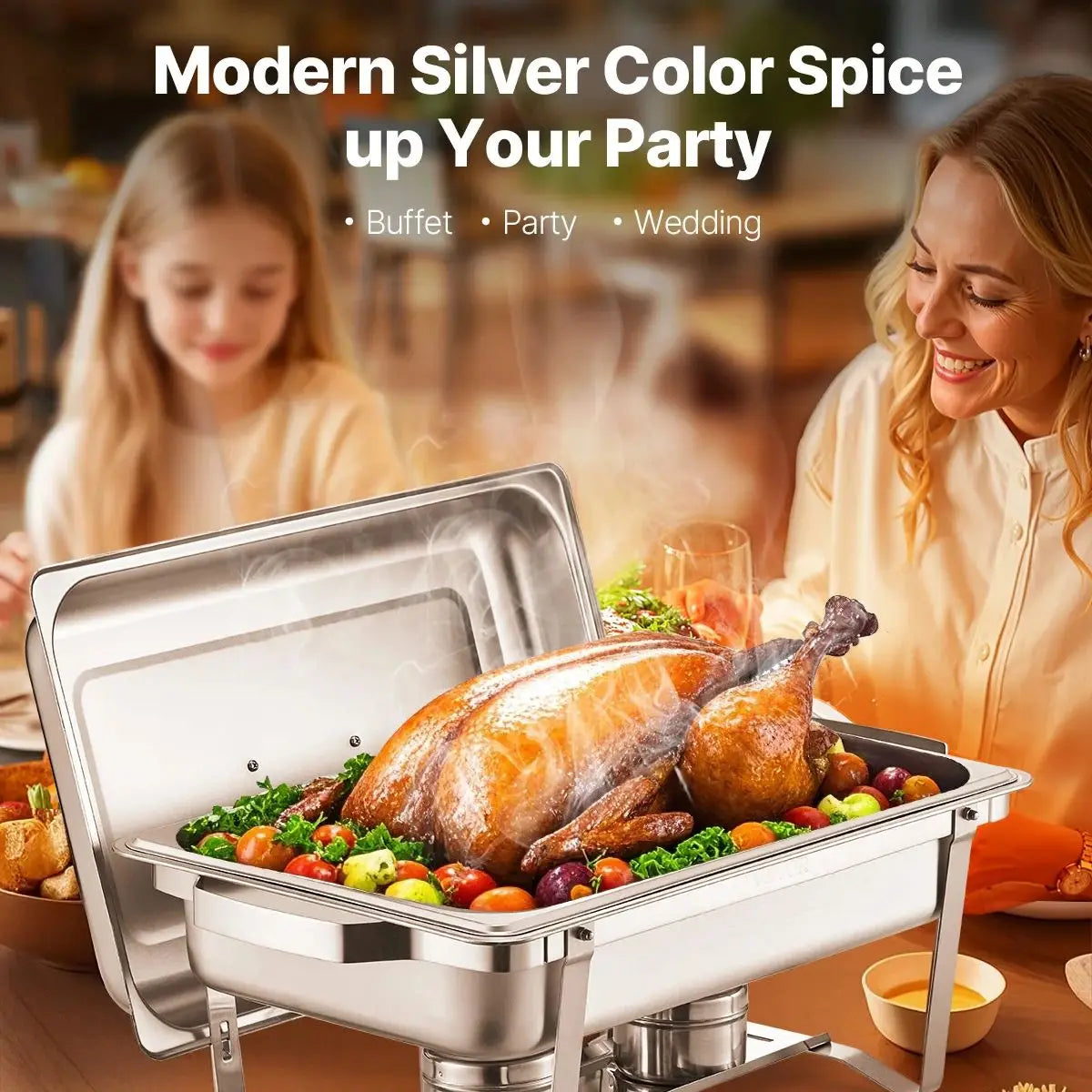 SucceBuy Commercial Chafing Dish Buffet Catering Food Warmer Set