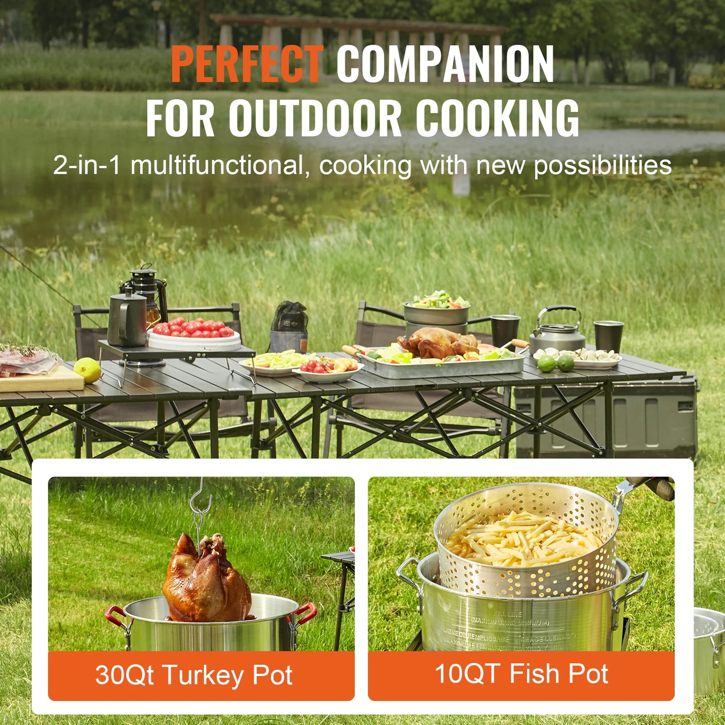 SucceBuy Complete Propane Turkey Fryer Kit With Boiler And Steamer Set