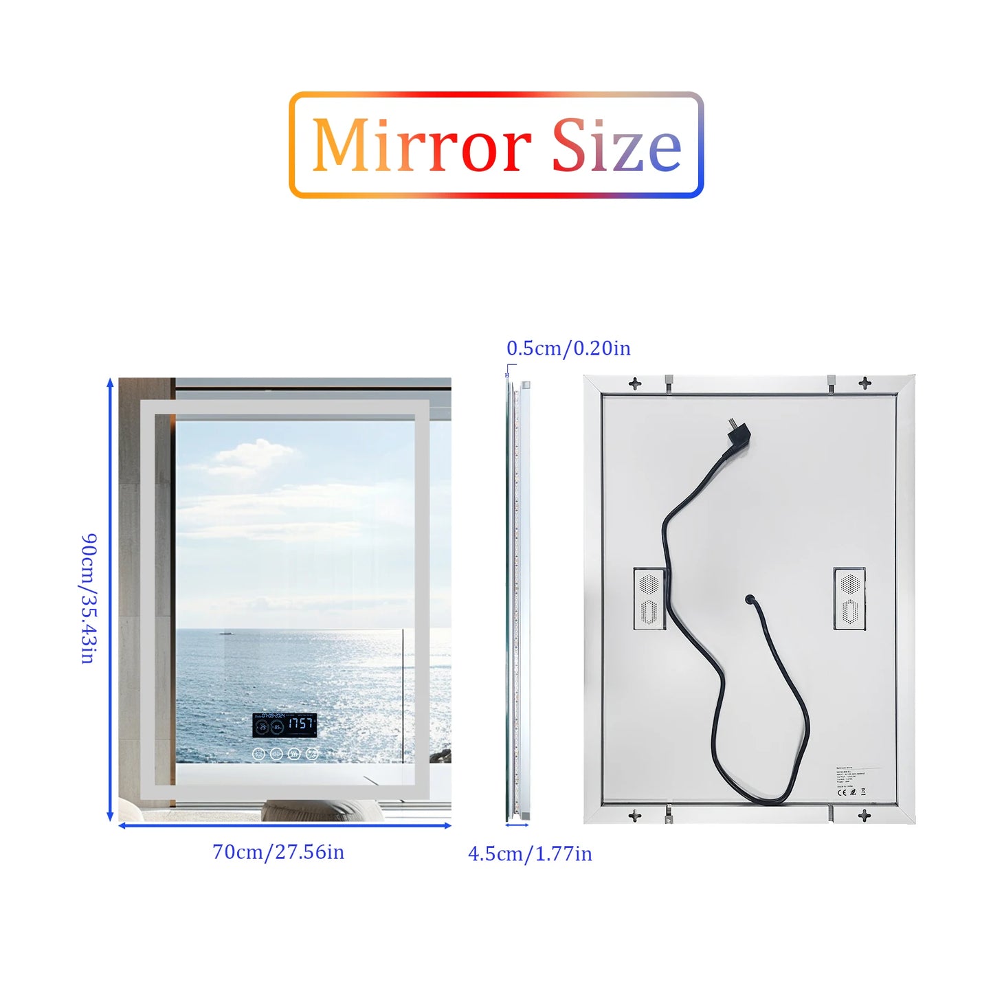 Wisfor Lighted Bathroom Mirror With Bluetooth Speaker And Anti Fog