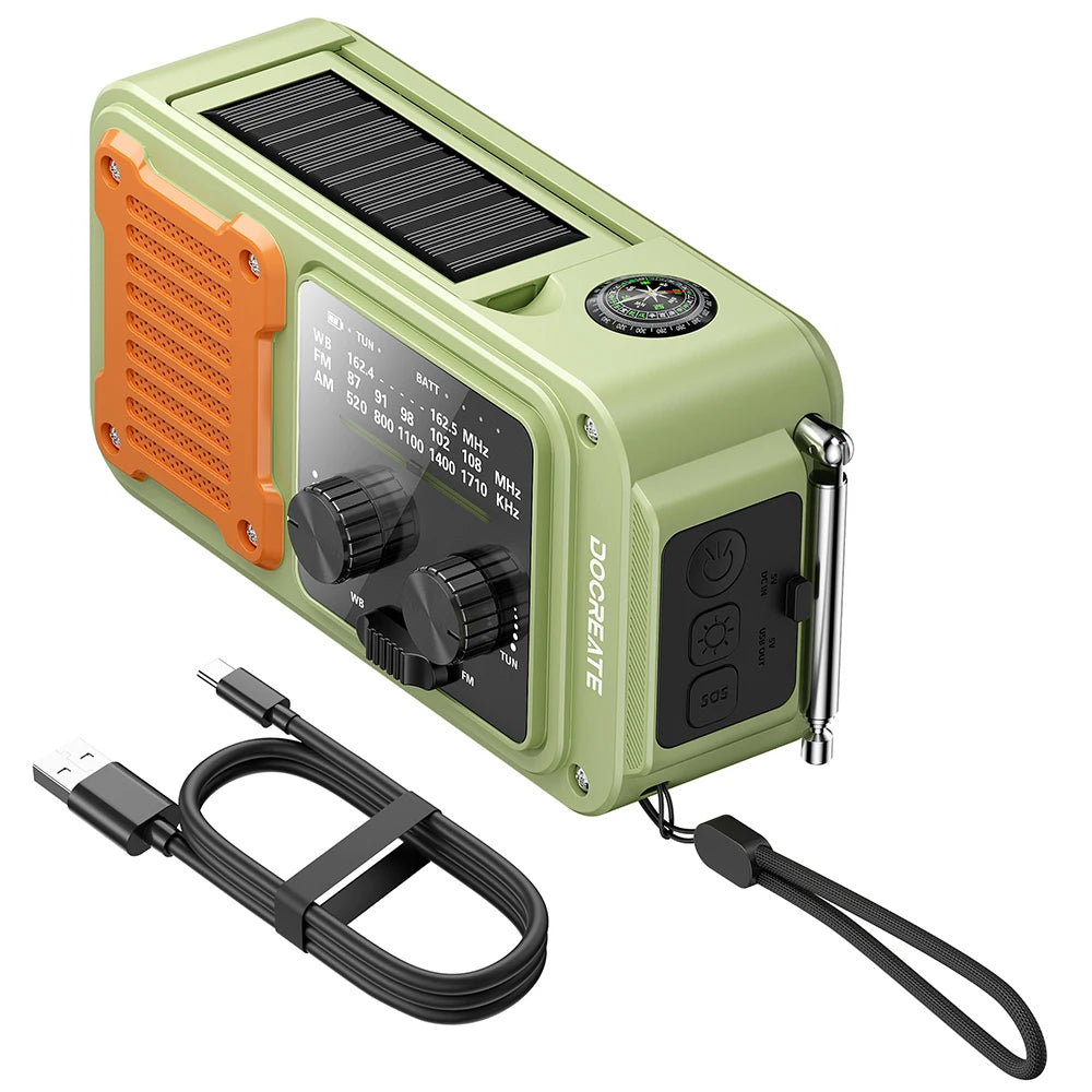 Rechargeable Emergency Radio With Flashlight And USB Power Bank