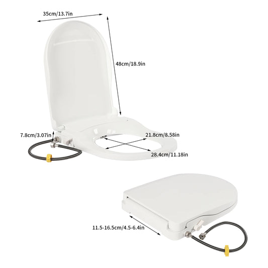 Non Electric Dual Nozzle Bidet Seat For Elongated Toilets