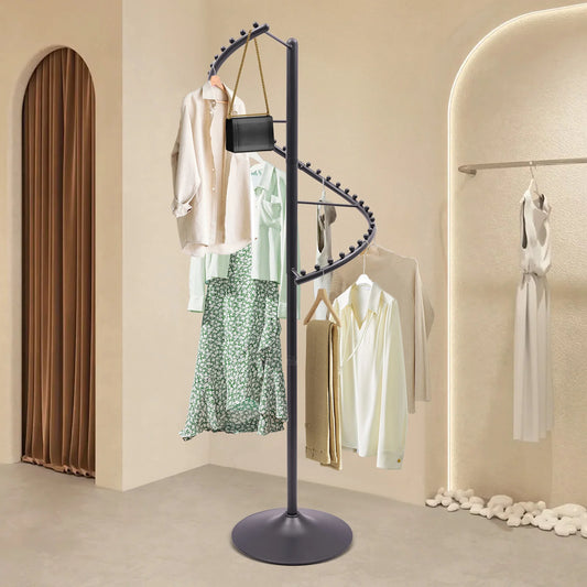 Bymaocar Spiral Rotating Floor Garment Drying Rack For Clothes