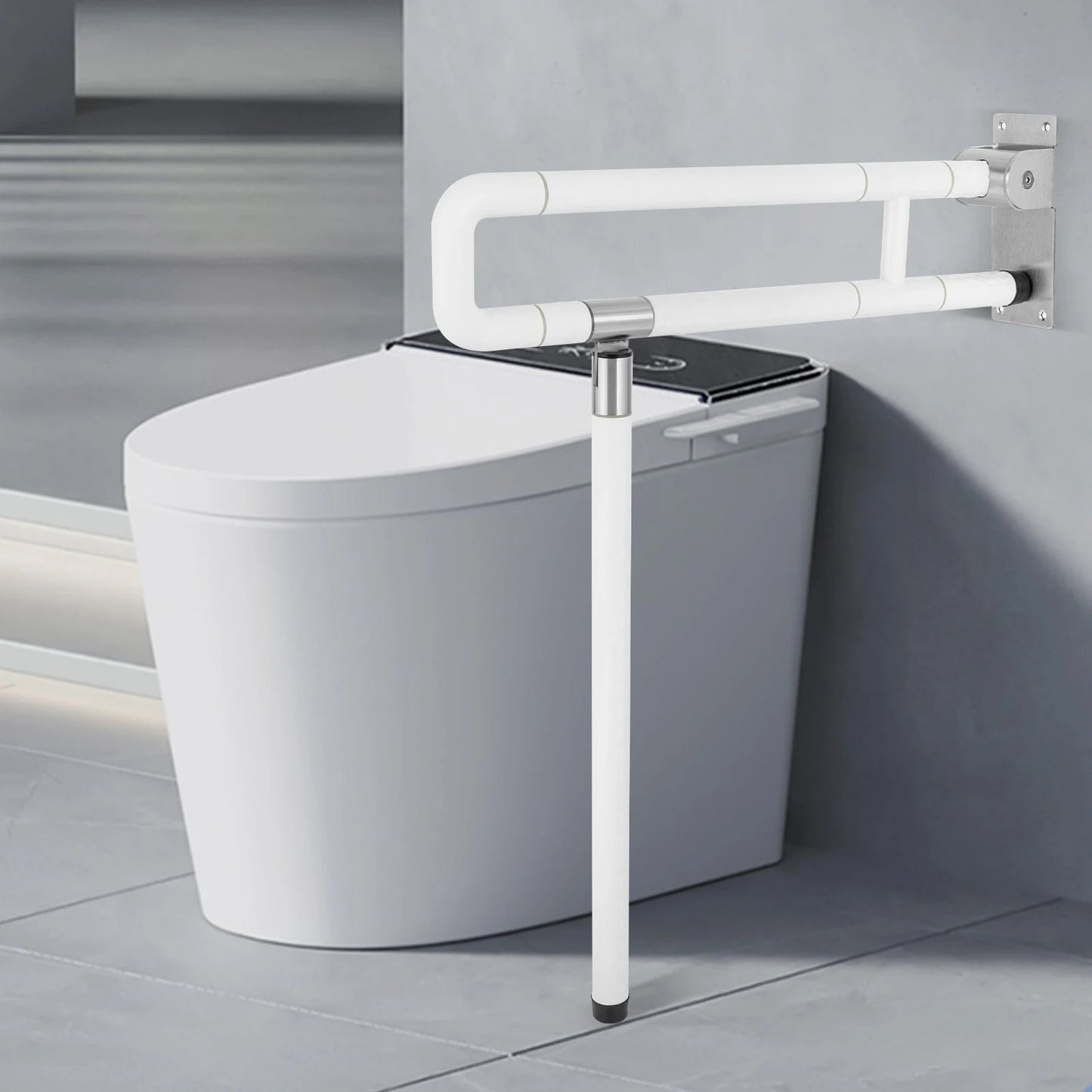 Fold Down Toilet Rail Grab Bar Non Slip Handicap Support