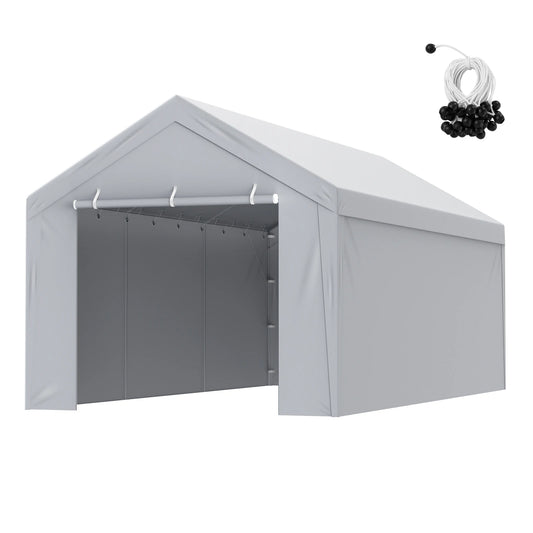 SucceBuy Durable Canvas Carport Replacement Canopy Cover Waterproof Shield
