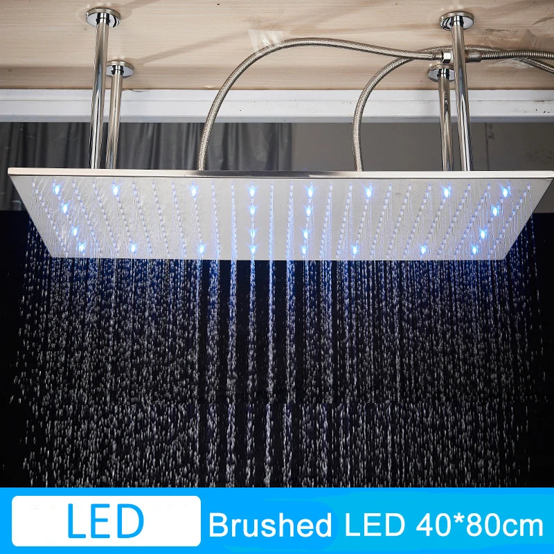 Shinesia LED Rainfall Shower Head Stainless Steel Bathroom Accessory