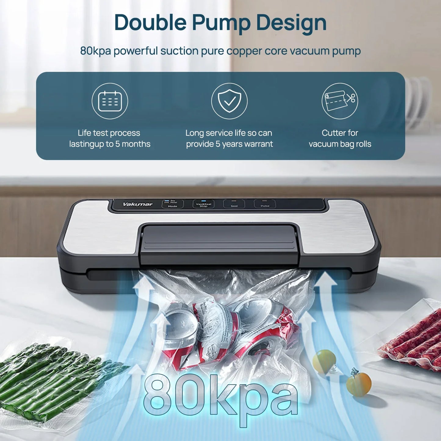 Vakumar Automatic Vacuum Sealer Machine For Sous Vide Household Use
