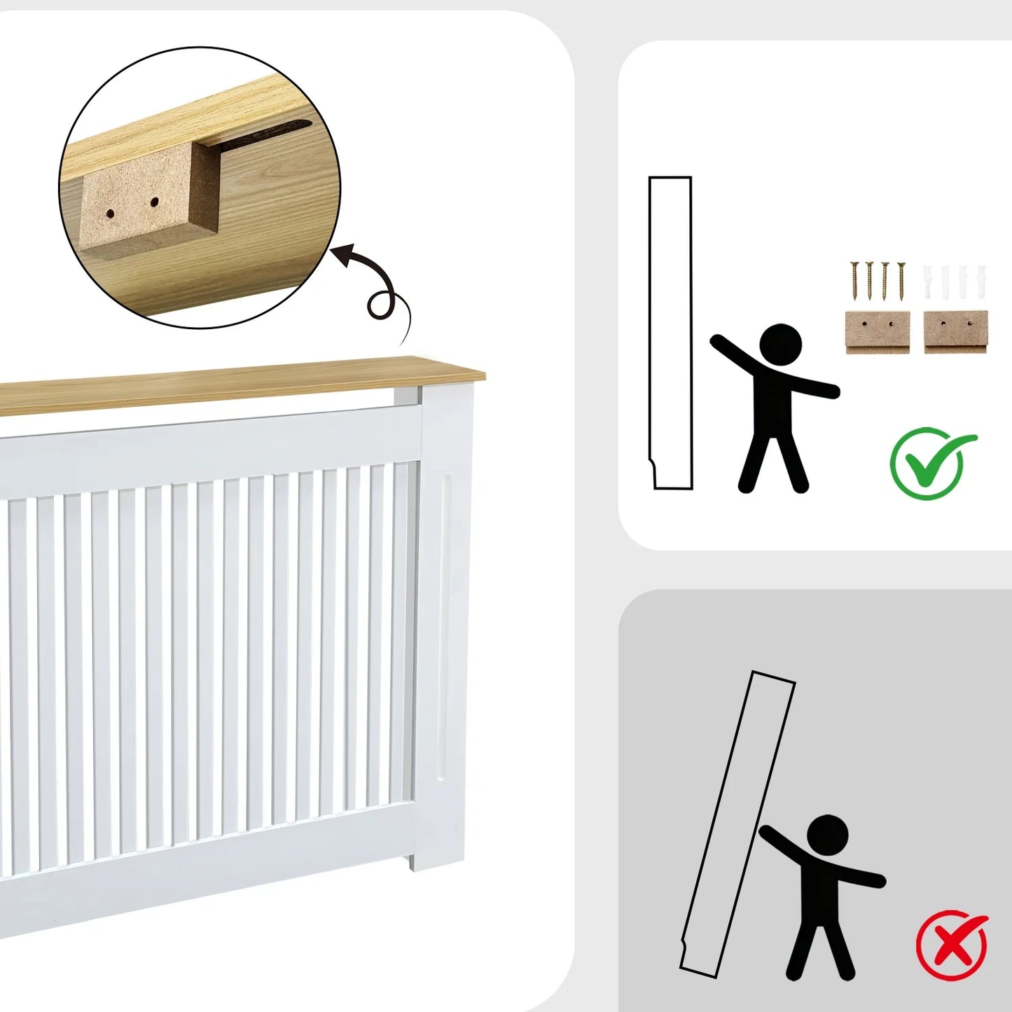 Radiator Cover Guard For Home Living Room MDF Wood Grain