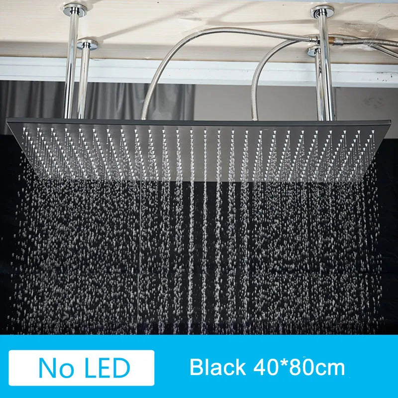 Shinesia LED Rainfall Shower Head Stainless Steel Bathroom Accessory