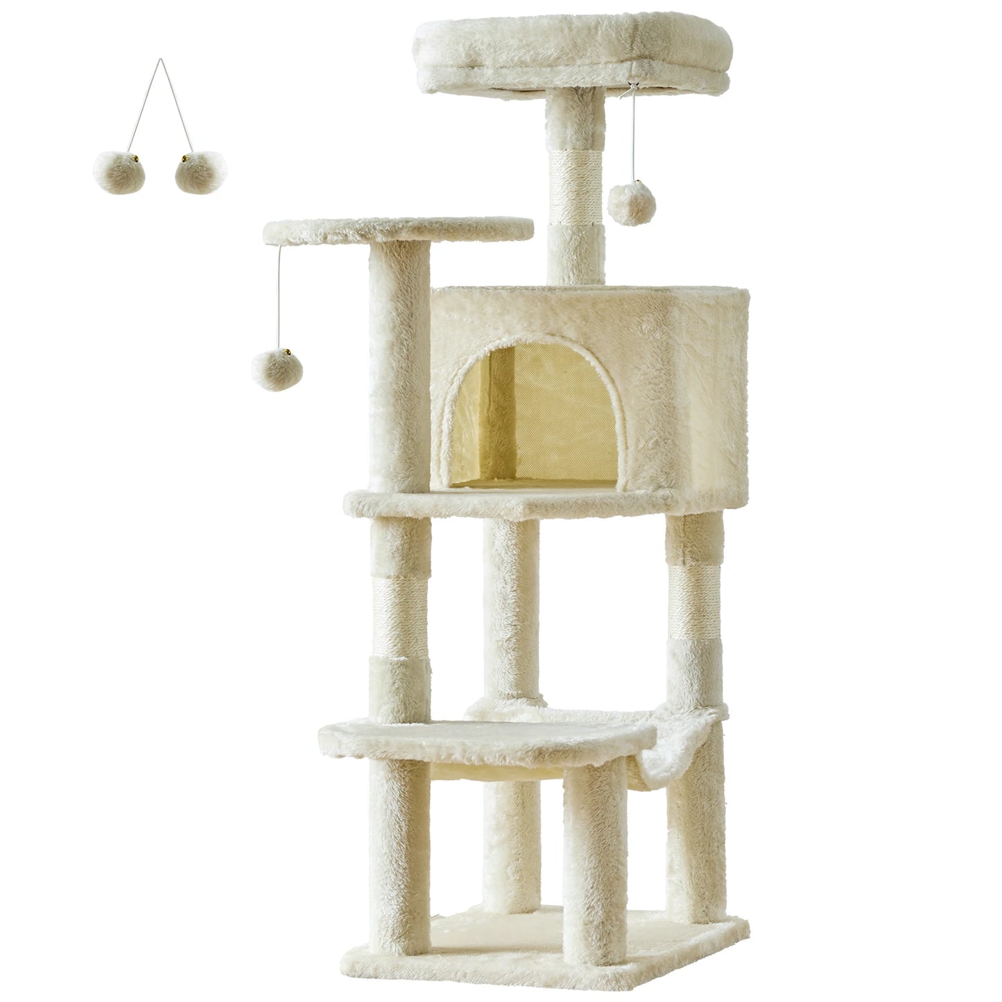 Jhk Multi Tier Cat Tree With Natural Sisal Scratching Posts