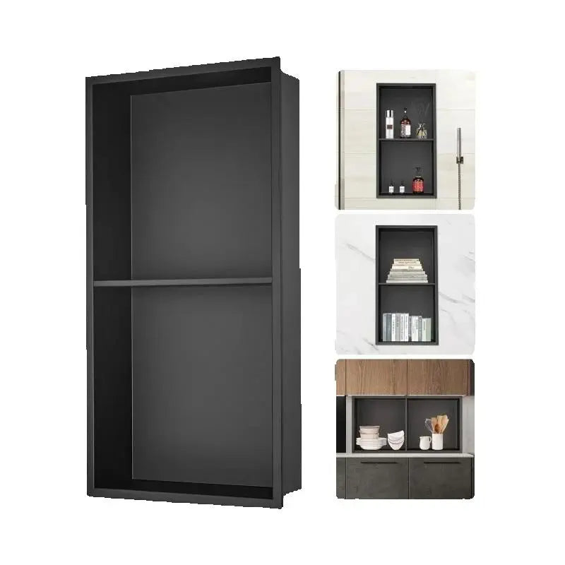SucceBuy 304 Stainless Steel Recessed Shower Niche Double Shelves