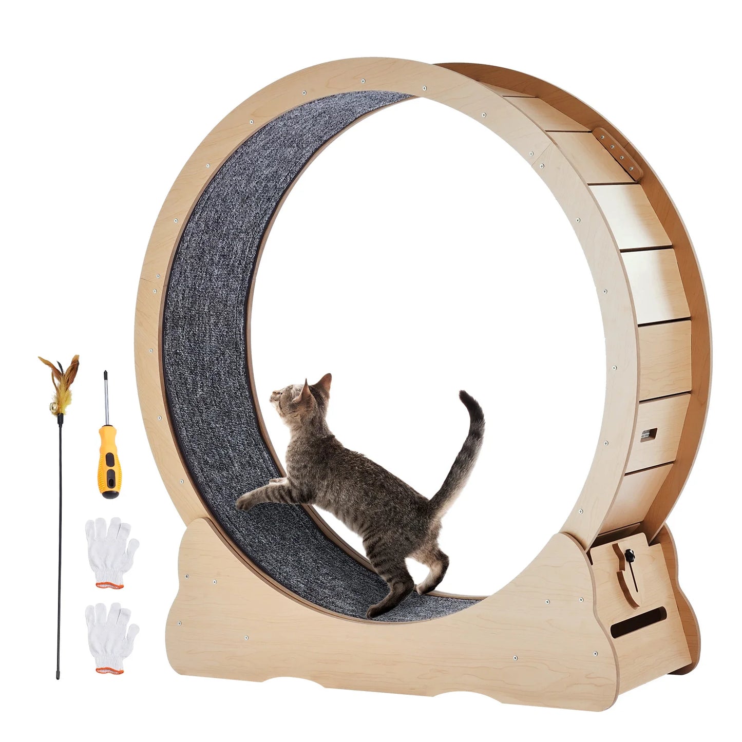 Wooden Cat Exercise Wheel For Indoor Running Treadmill