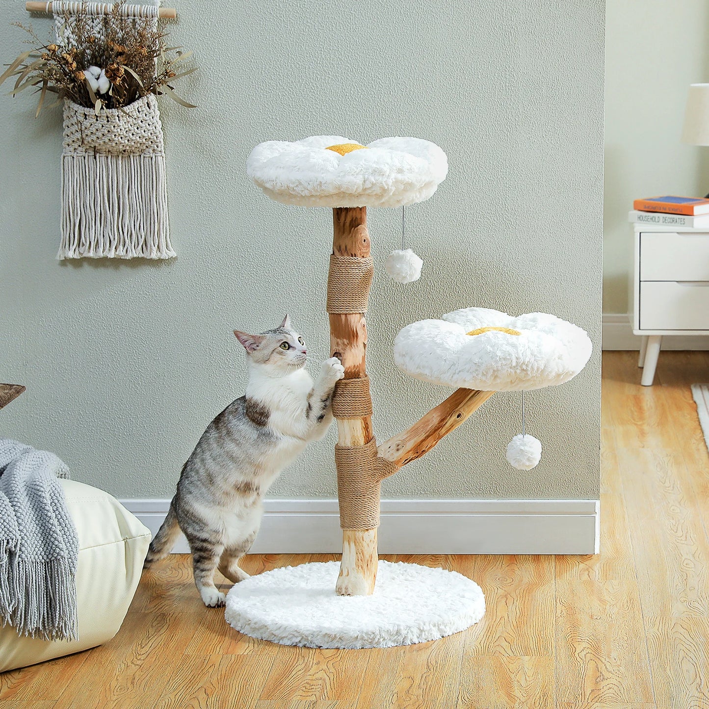 PAWZ Road Flower Cat Tree Indoor Wood Tower With Perches