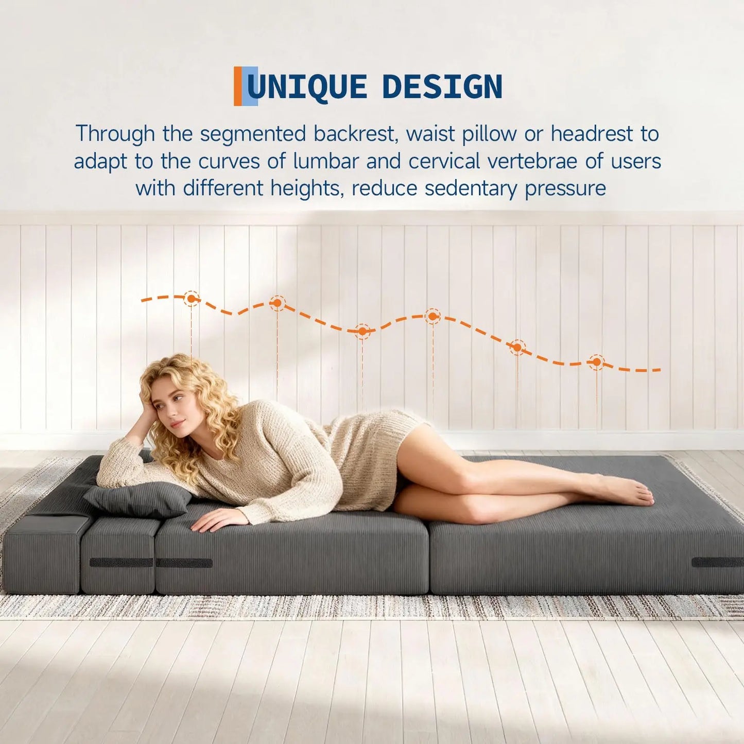HobbyLane 4 In 1 Folding Sofa Bed Corduroy Loveseat Pillow
