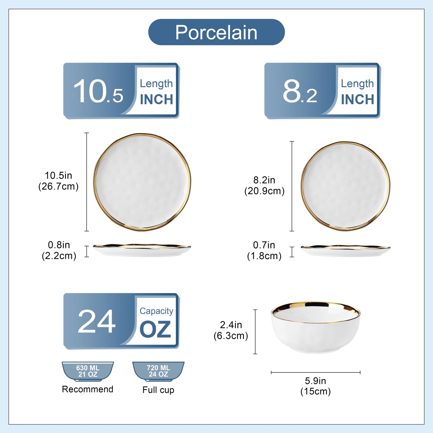 Malacasa Ceramic Dinnerware Set With Plates And Bowls