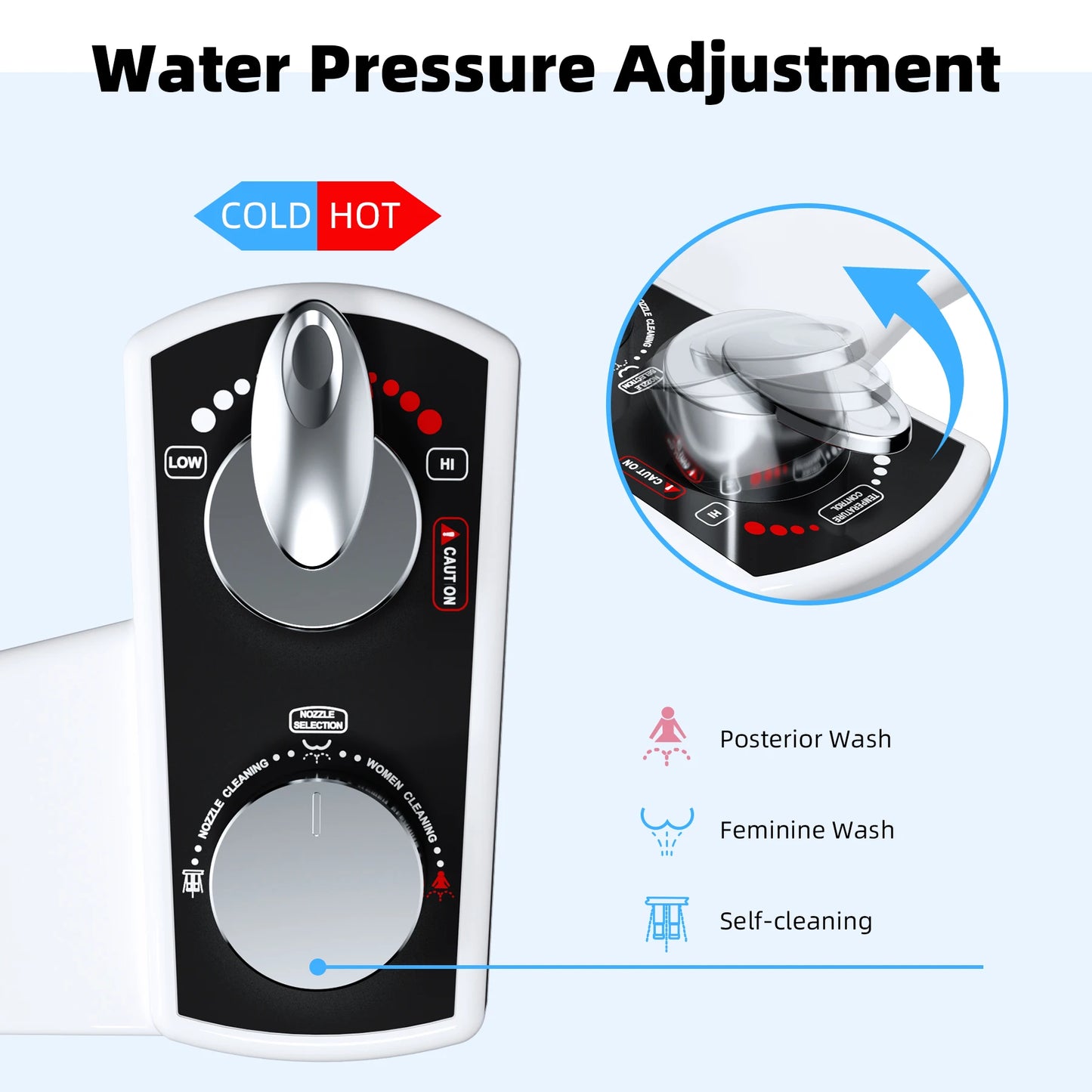 Hibbent Dual Nozzle Bidet Attachment With Adjustable Water Pressure