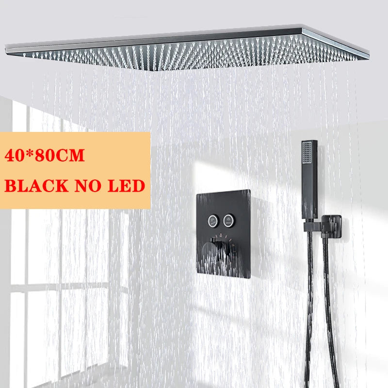 Wanmivezlo LED Brass Rain Shower Head Wall Mounted