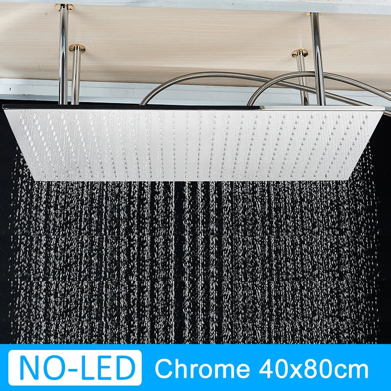 Shinesia LED Rainfall Shower Head Stainless Steel Bathroom Accessory