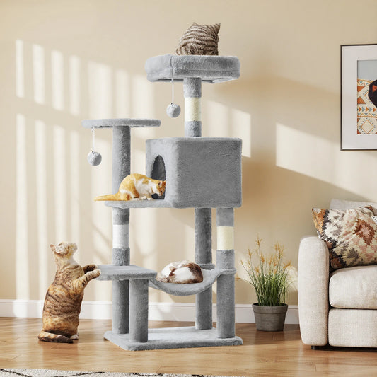 JHK Four Tier Cat Tree Sisal Scratching Posts For Indoor Cats